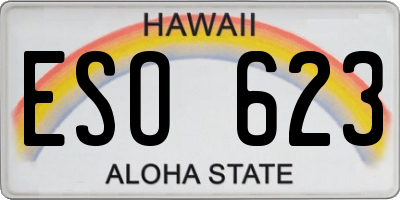 HI license plate ESO623