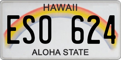HI license plate ESO624