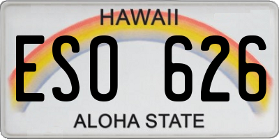 HI license plate ESO626
