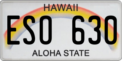 HI license plate ESO630