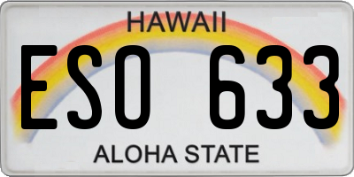 HI license plate ESO633