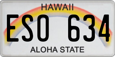 HI license plate ESO634