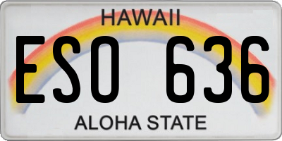 HI license plate ESO636