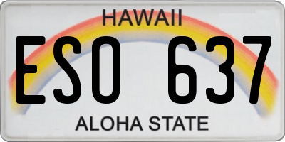 HI license plate ESO637