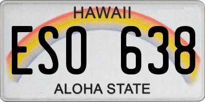 HI license plate ESO638
