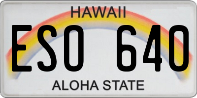 HI license plate ESO640