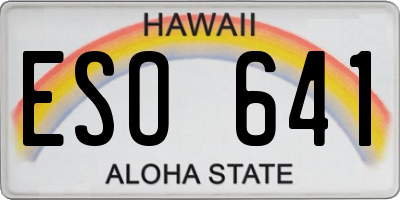 HI license plate ESO641