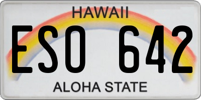 HI license plate ESO642