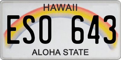 HI license plate ESO643