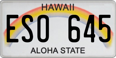 HI license plate ESO645