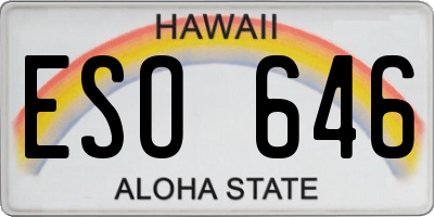 HI license plate ESO646