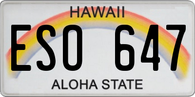 HI license plate ESO647