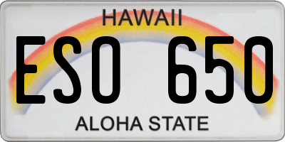 HI license plate ESO650