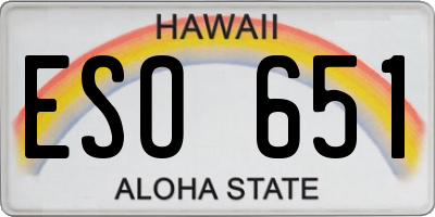 HI license plate ESO651