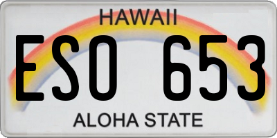HI license plate ESO653