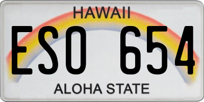 HI license plate ESO654