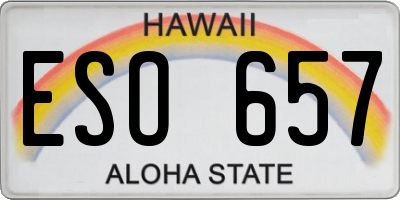 HI license plate ESO657