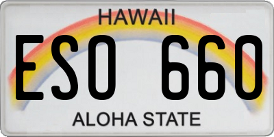 HI license plate ESO660