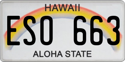 HI license plate ESO663