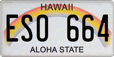 HI license plate ESO664