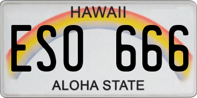 HI license plate ESO666