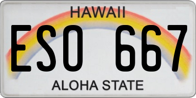 HI license plate ESO667