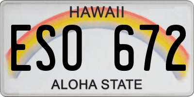 HI license plate ESO672