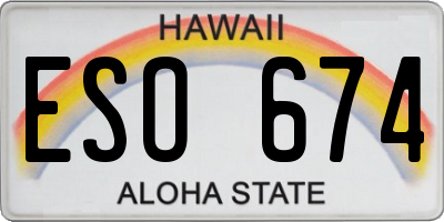 HI license plate ESO674
