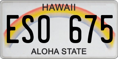 HI license plate ESO675