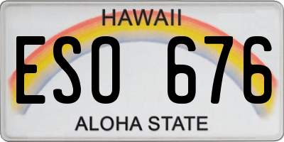 HI license plate ESO676