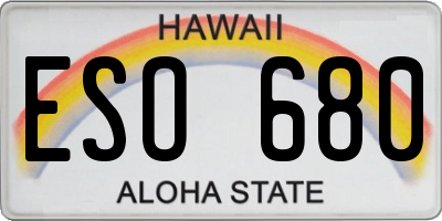 HI license plate ESO680