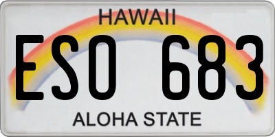 HI license plate ESO683