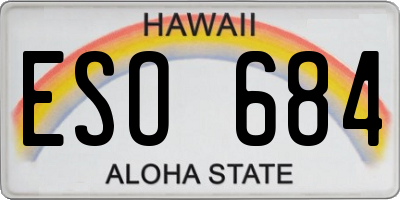 HI license plate ESO684