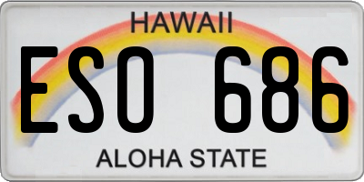HI license plate ESO686