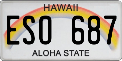 HI license plate ESO687