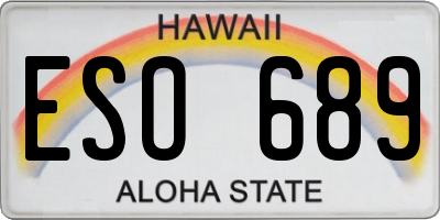 HI license plate ESO689