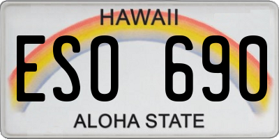 HI license plate ESO690