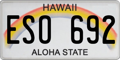 HI license plate ESO692