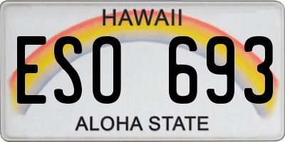 HI license plate ESO693
