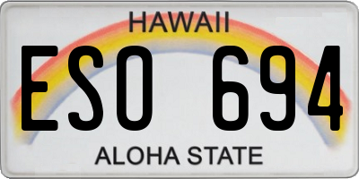 HI license plate ESO694
