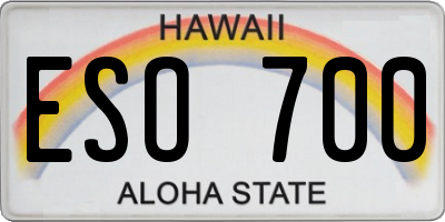 HI license plate ESO700