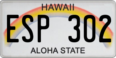 HI license plate ESP302
