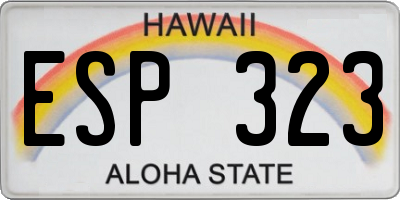 HI license plate ESP323