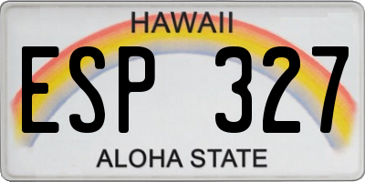 HI license plate ESP327