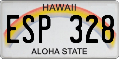 HI license plate ESP328
