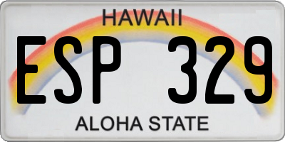 HI license plate ESP329