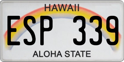 HI license plate ESP339
