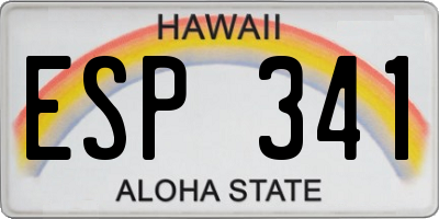 HI license plate ESP341