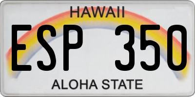 HI license plate ESP350