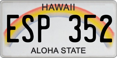 HI license plate ESP352